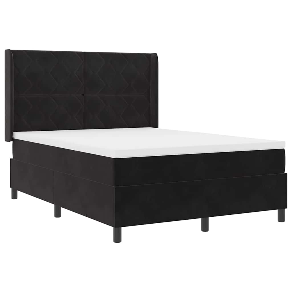 Boxspringbed met hoofdeinde Zwart 160 x 200 cm Fluweel