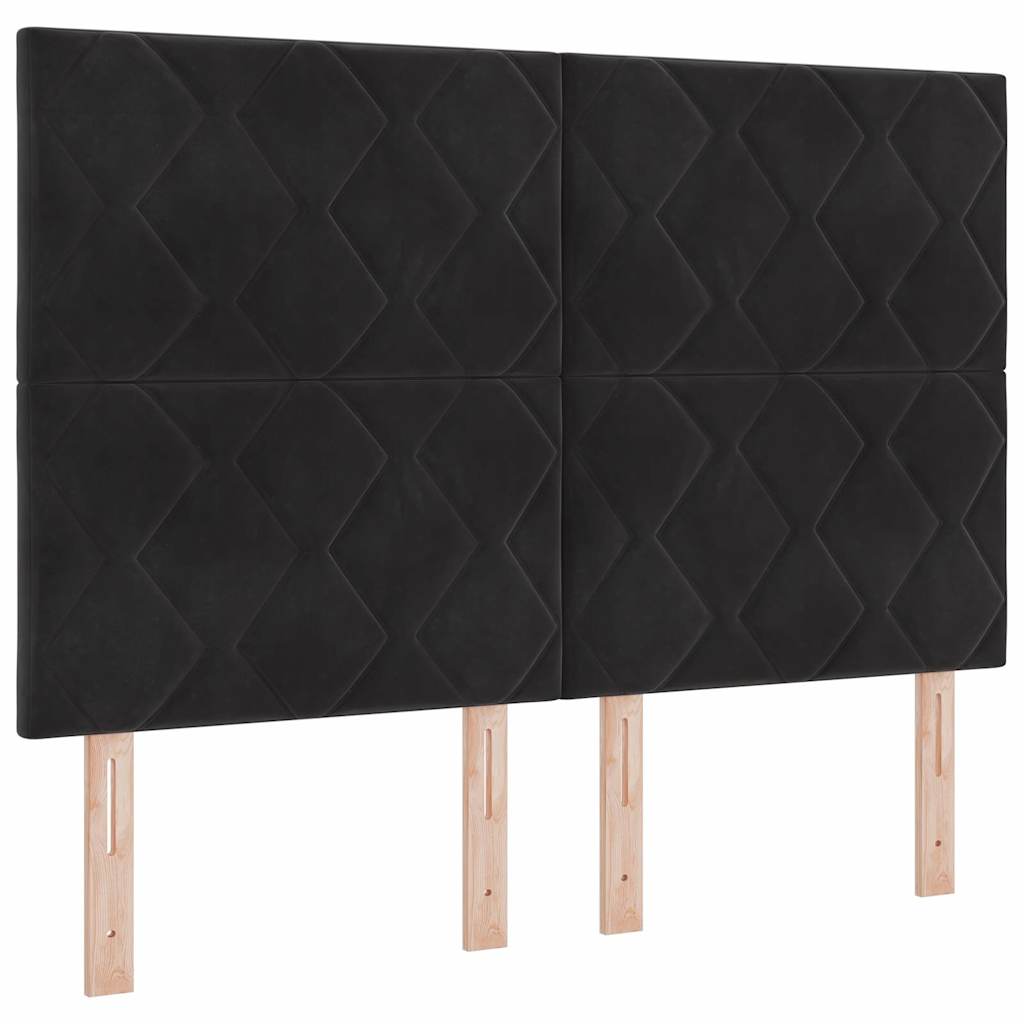Boxspringbed met hoofdeinde Zwart 160 x 200 cm Fluweel
