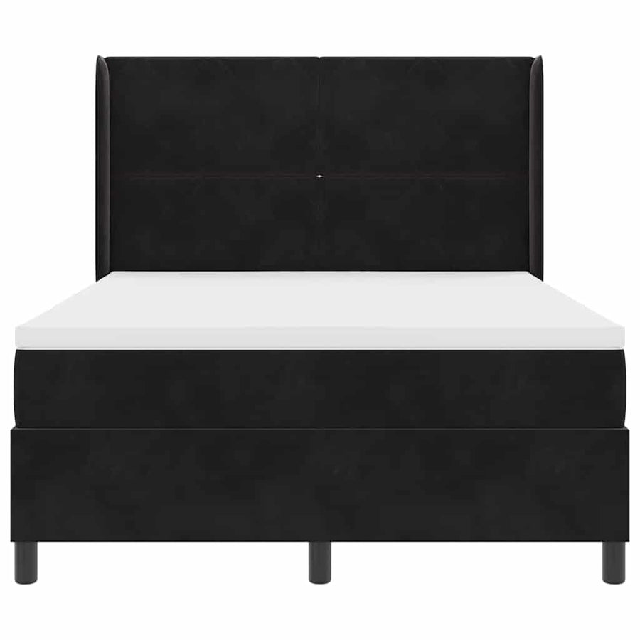 Boxspringbed met hoofdeinde Zwart 160 x 200 cm Fluweel