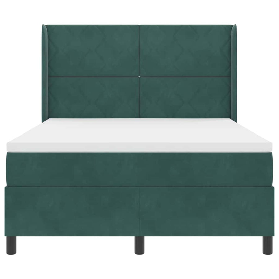 Boxspringbed met hoofdeinde Donkergroen 160 x 200 cm Fluweel