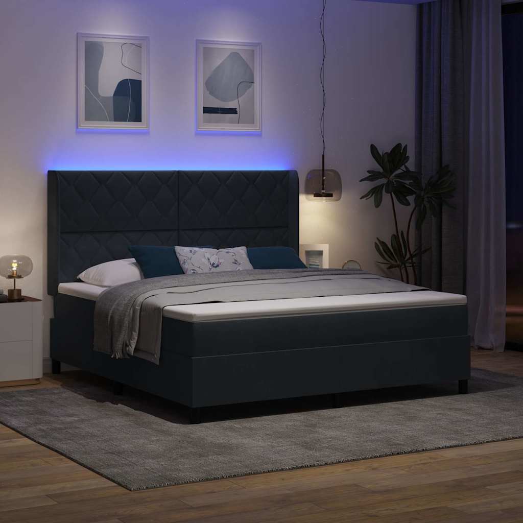Boxspringbed met matras Donkergrijs 180 x 200 cm Fluweel