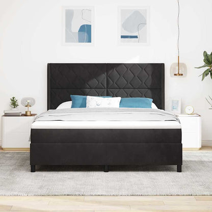 Boxspringbed met hoofdeinde Zwart 180 x 200 cm Fluweel