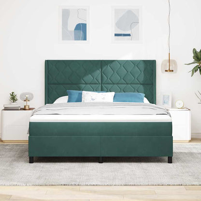Boxspringbed met hoofdeinde Donkergroen 180 x 200 cm Fluweel