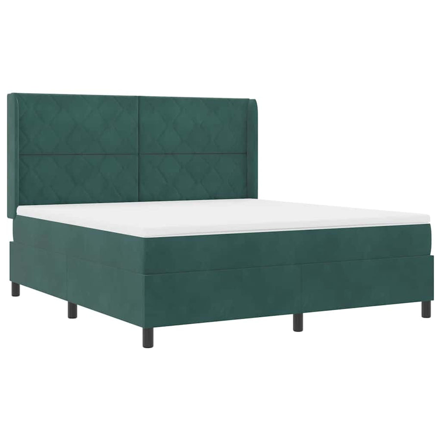 Boxspringbed met hoofdeinde Donkergroen 180 x 200 cm Fluweel
