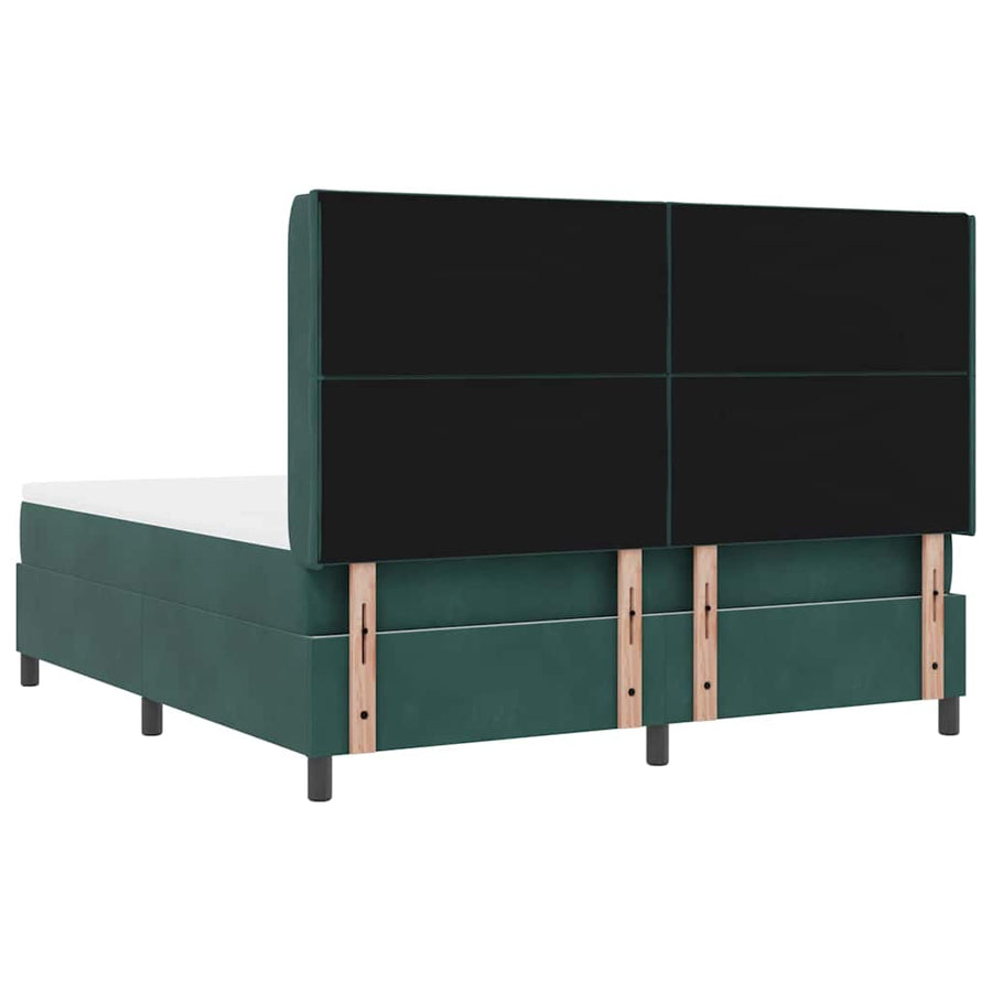 Boxspringbed met hoofdeinde Donkergroen 180 x 200 cm Fluweel