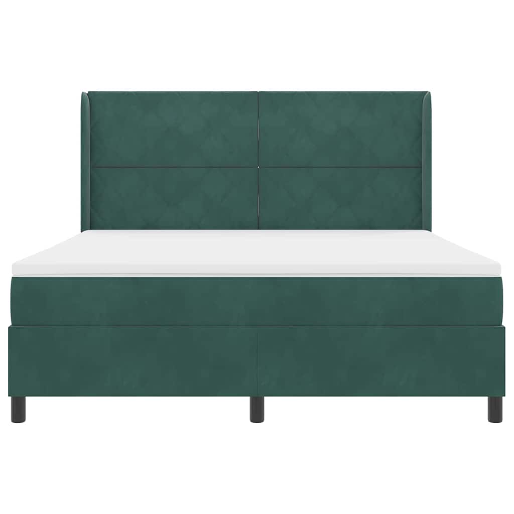 Boxspringbed met hoofdeinde Donkergroen 180 x 200 cm Fluweel