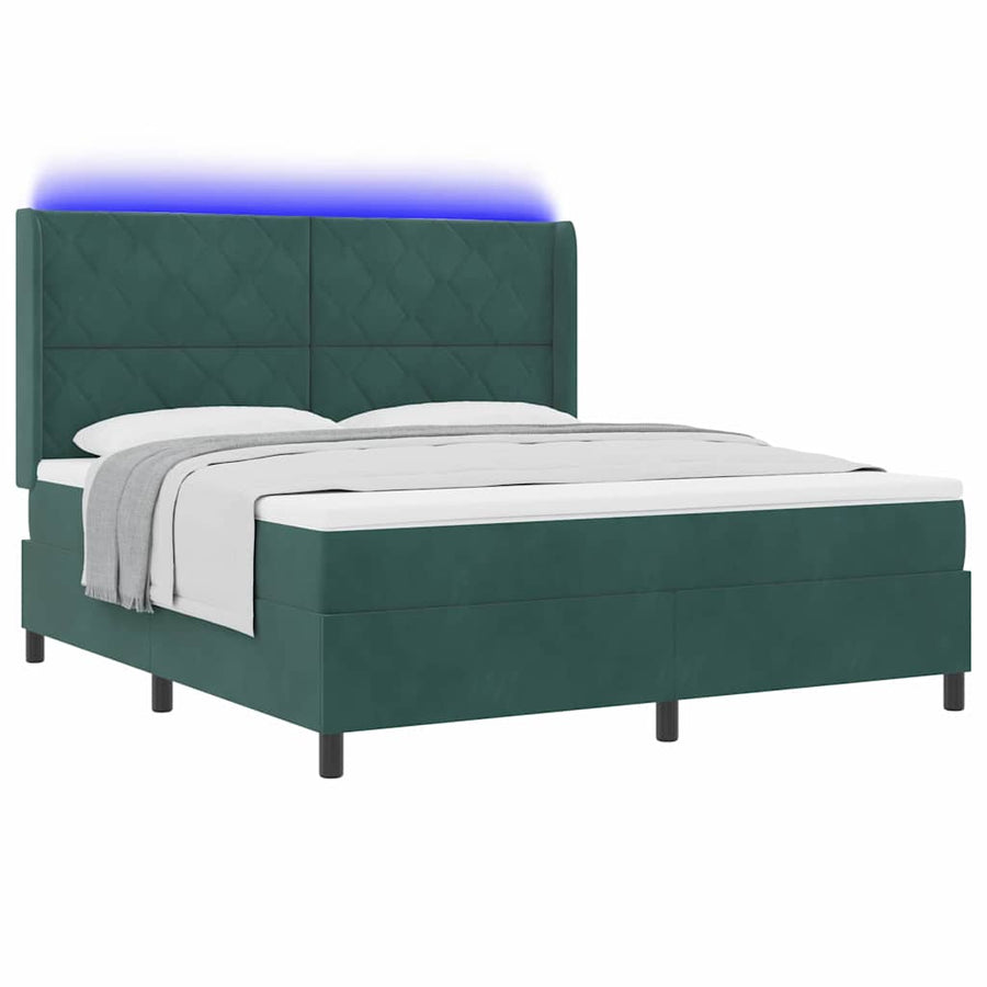 Boxspringbed met hoofdeinde Donkergroen 180 x 200 cm Fluweel