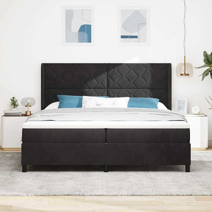 Boxspringbed met matras met LED Zwart 200 x 200 cm Fluweel