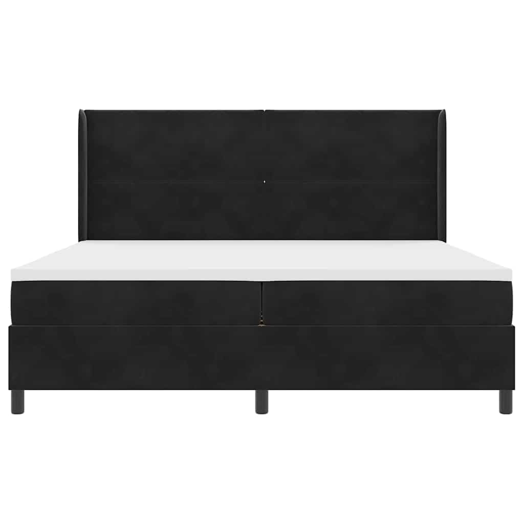 Boxspringbed met matras met LED Zwart 200 x 200 cm Fluweel