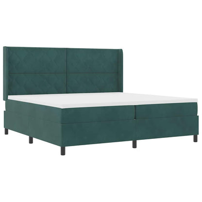 Boxspringbed met hoofdeinde Donkergroen 200 x 200 cm Fluweel