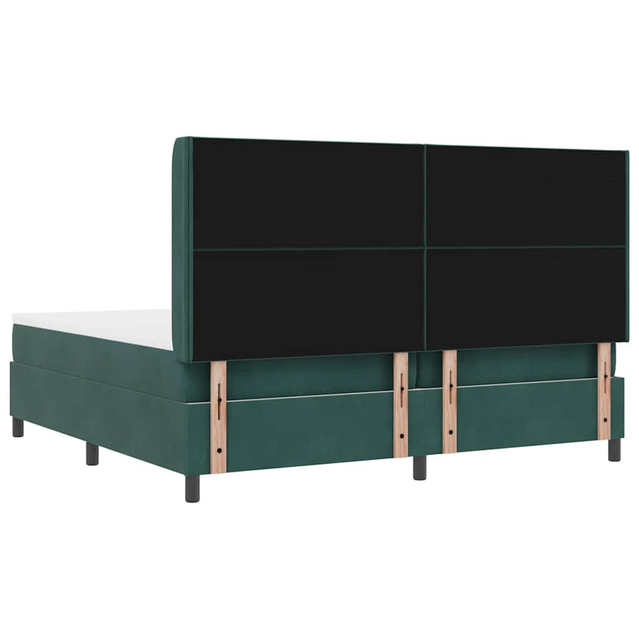 Boxspringbed met hoofdeinde Donkergroen 200 x 200 cm Fluweel