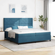 Boxspring bed met matras 200x200 cm donkerblauw fluweel