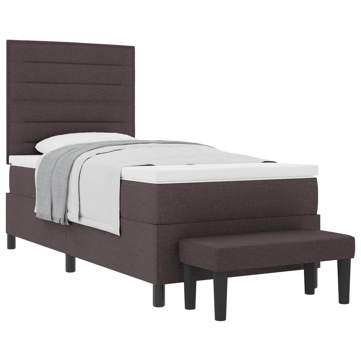 Boxspringbed met hoofdeinde Donkerbruin 80 x 200 cm Stof