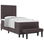 Boxspringbed donkerbruin 80x200 cm stof