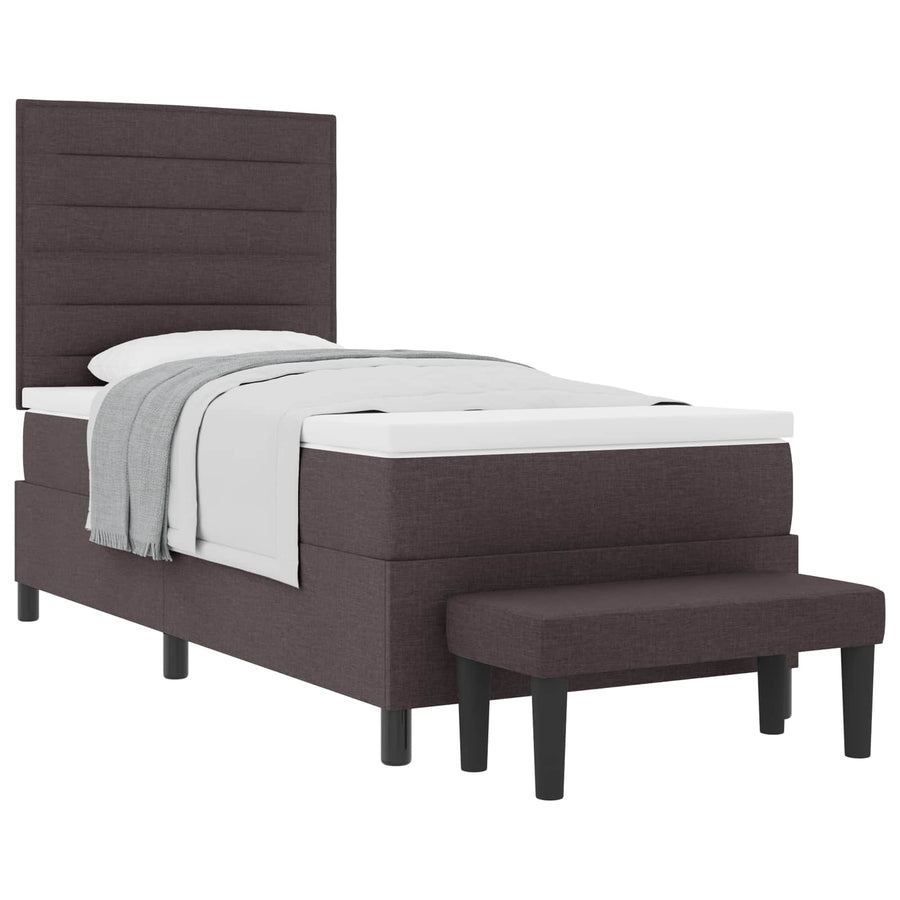 Boxspringbed met hoofdeinde Donkerbruin 80 x 200 cm Stof
