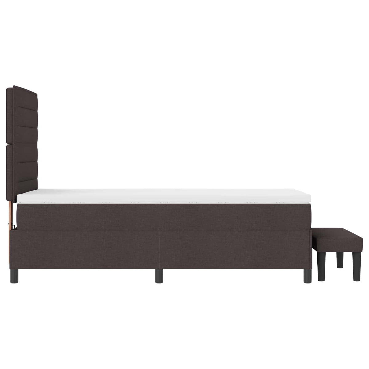 Boxspringbed met hoofdeinde Donkerbruin 80 x 200 cm Stof