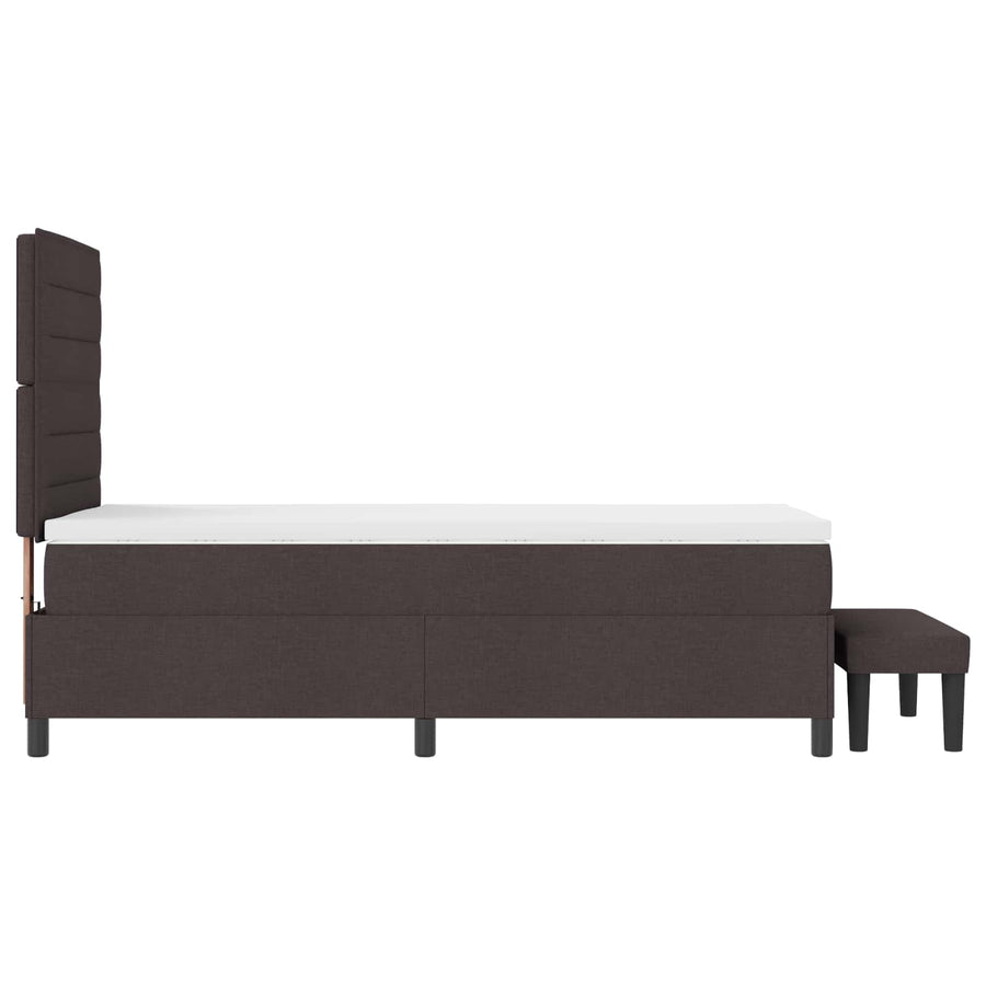 Boxspringbed met hoofdeinde Donkerbruin 80 x 200 cm Stof