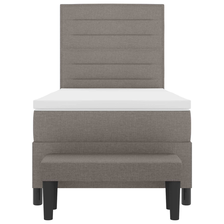 Boxspringbed met hoofdeinde Taupe 80 x 200 cm Stof