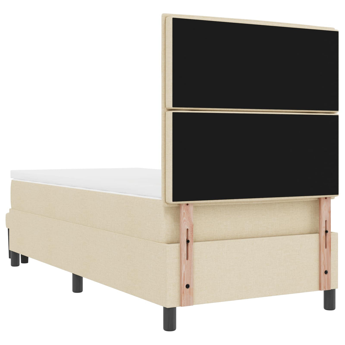 Boxspringbed met hoofdeinde Crème 80 x 200 cm Stof