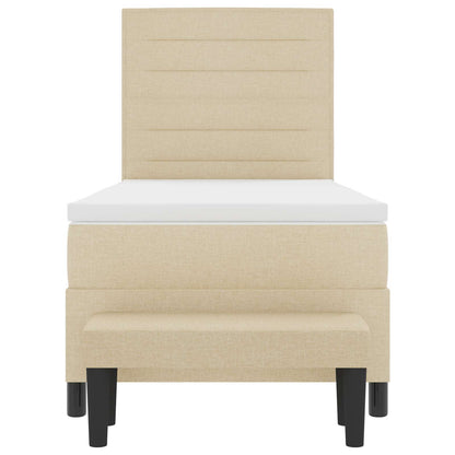 Boxspringbed met hoofdeinde Crème 80 x 200 cm Stof
