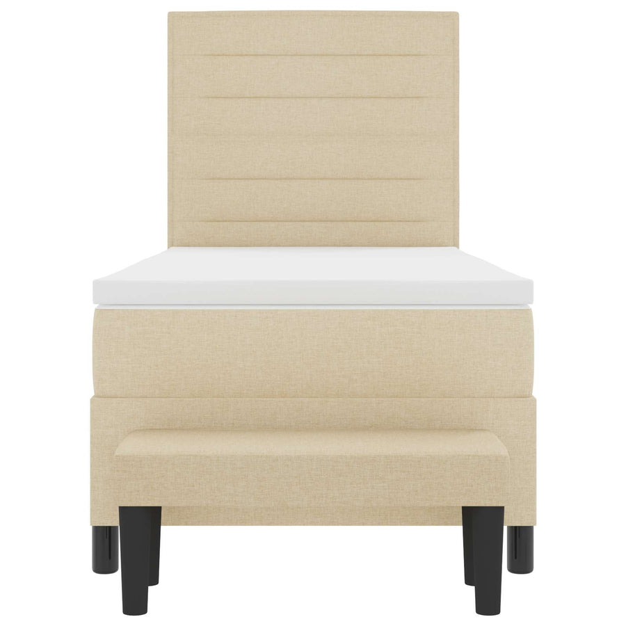 Boxspringbed met hoofdeinde Crème 80 x 200 cm Stof