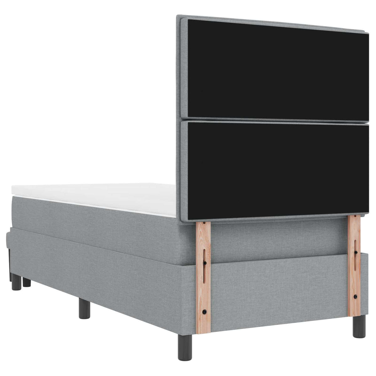 Boxspringbed met hoofdeinde Lichtgrijs 90 x 190 cm Stof