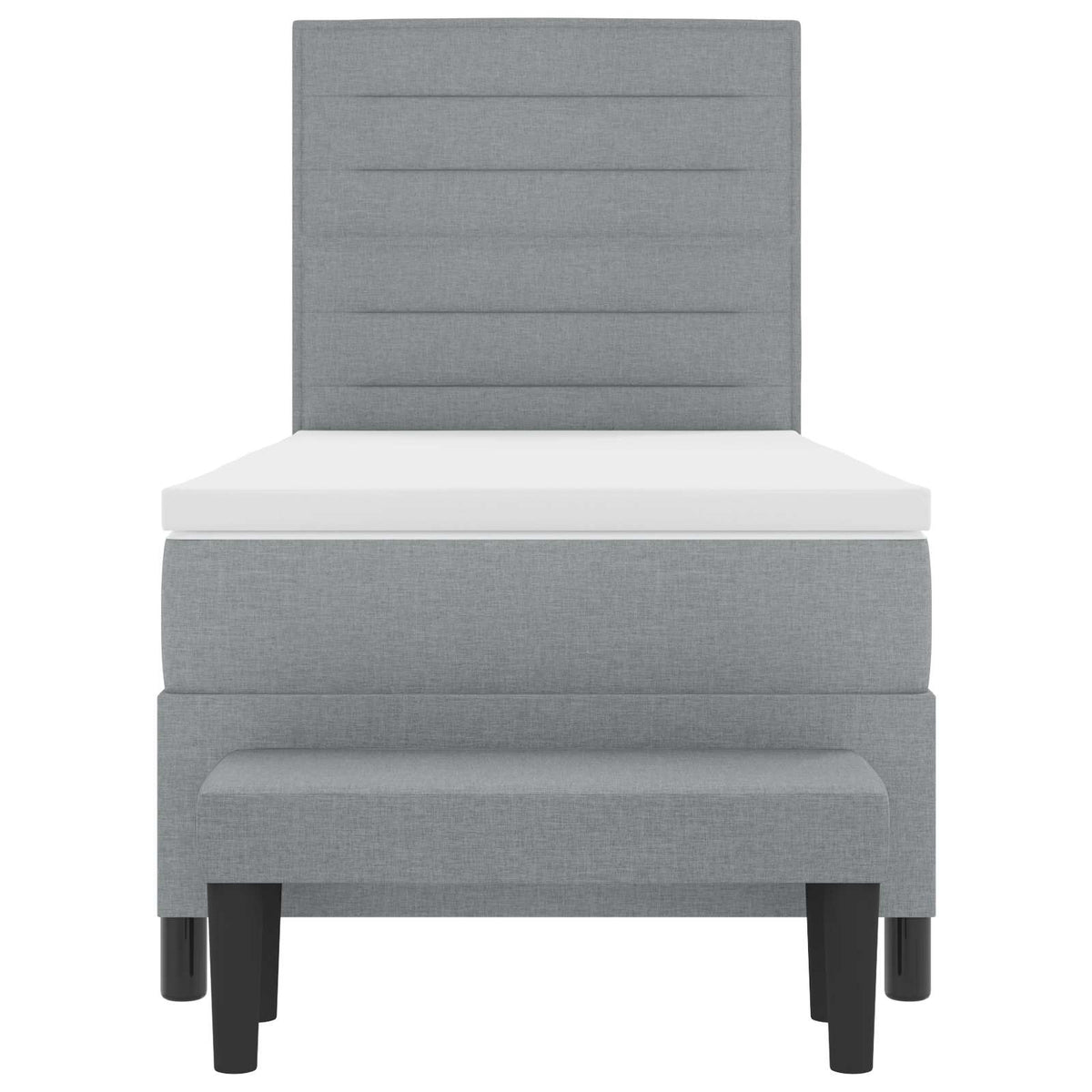 Boxspringbed met hoofdeinde Lichtgrijs 90 x 190 cm Stof