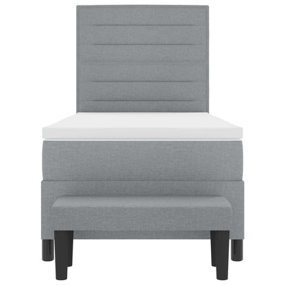 Boxspringbed met hoofdeinde Lichtgrijs 90 x 190 cm Stof