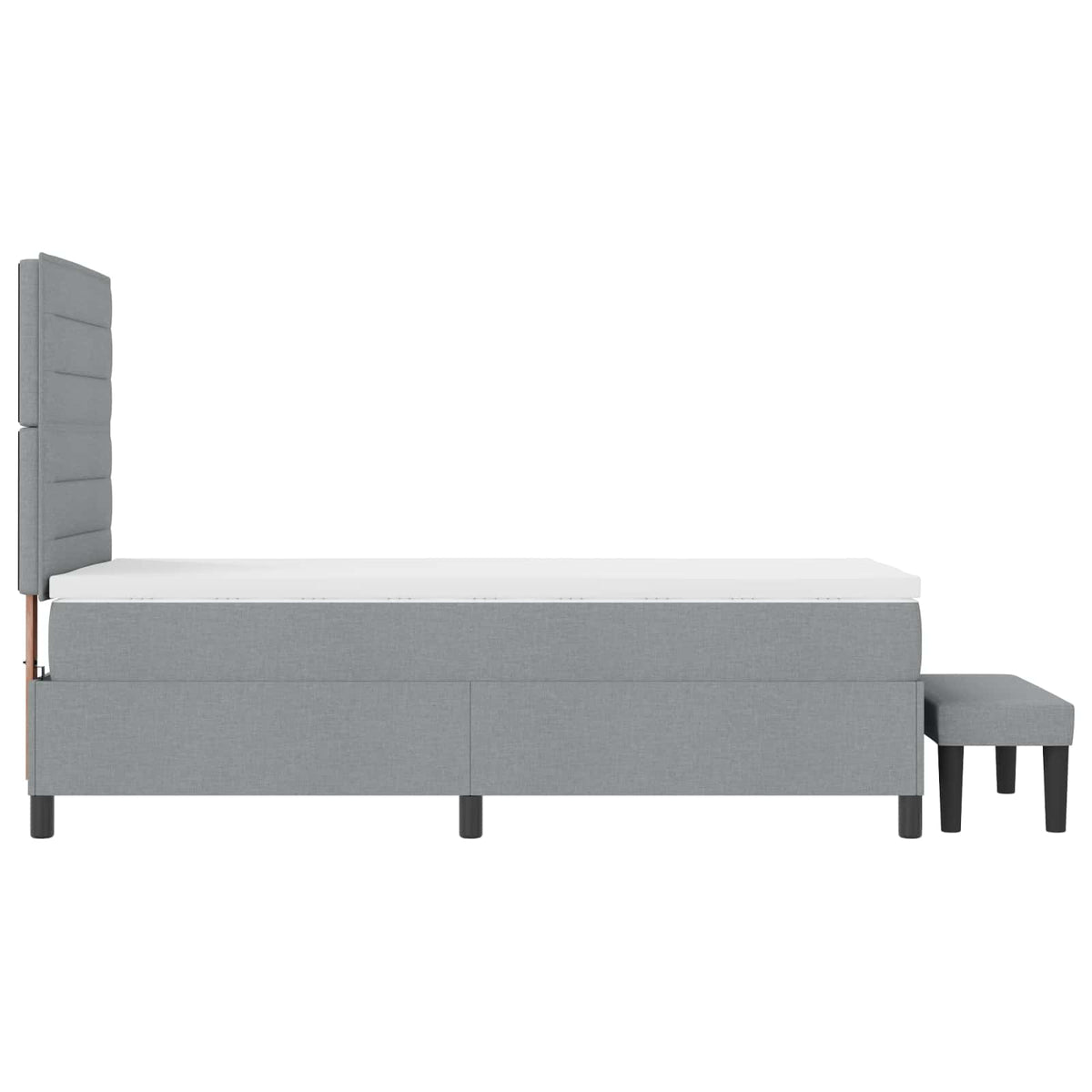 Boxspringbed met hoofdeinde Lichtgrijs 90 x 190 cm Stof