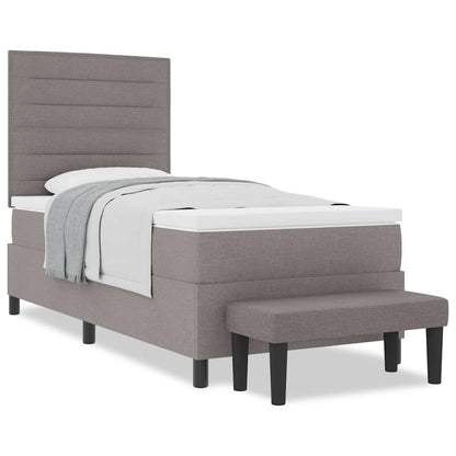 Boxspringbed met matras en bank stof taupe 90x190 cm