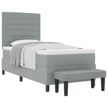 Boxspringbed met hoofdeinde Lichtgrijs 90 x 200 cm Stof