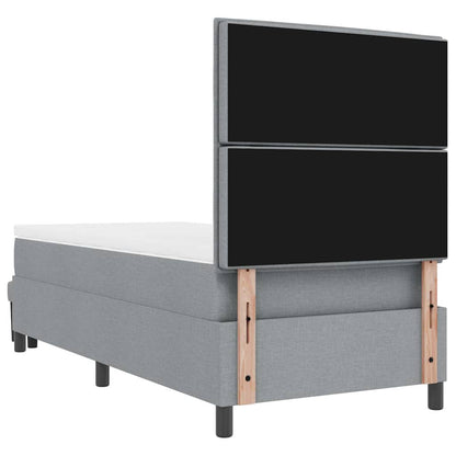 Boxspringbed met hoofdeinde Lichtgrijs 90 x 200 cm Stof