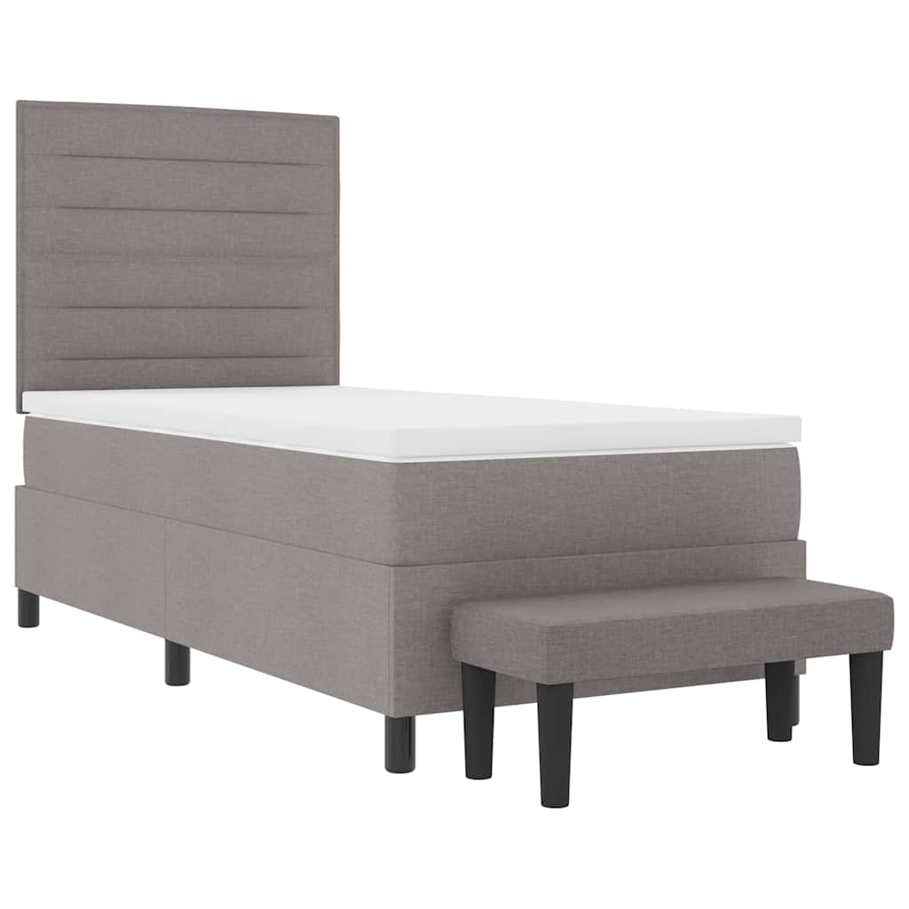 Boxspringbed met matras en bank stof taupe 90x200 cm