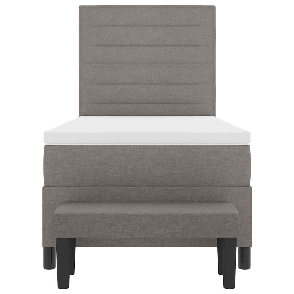 Boxspringbed met matras en bank stof taupe 90x200 cm