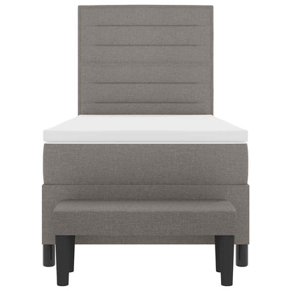 Boxspringbed met matras en bank stof taupe 90x200 cm