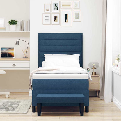 Boxspringbed met hoofdeinde Blauw 100 x 200 cm Stof