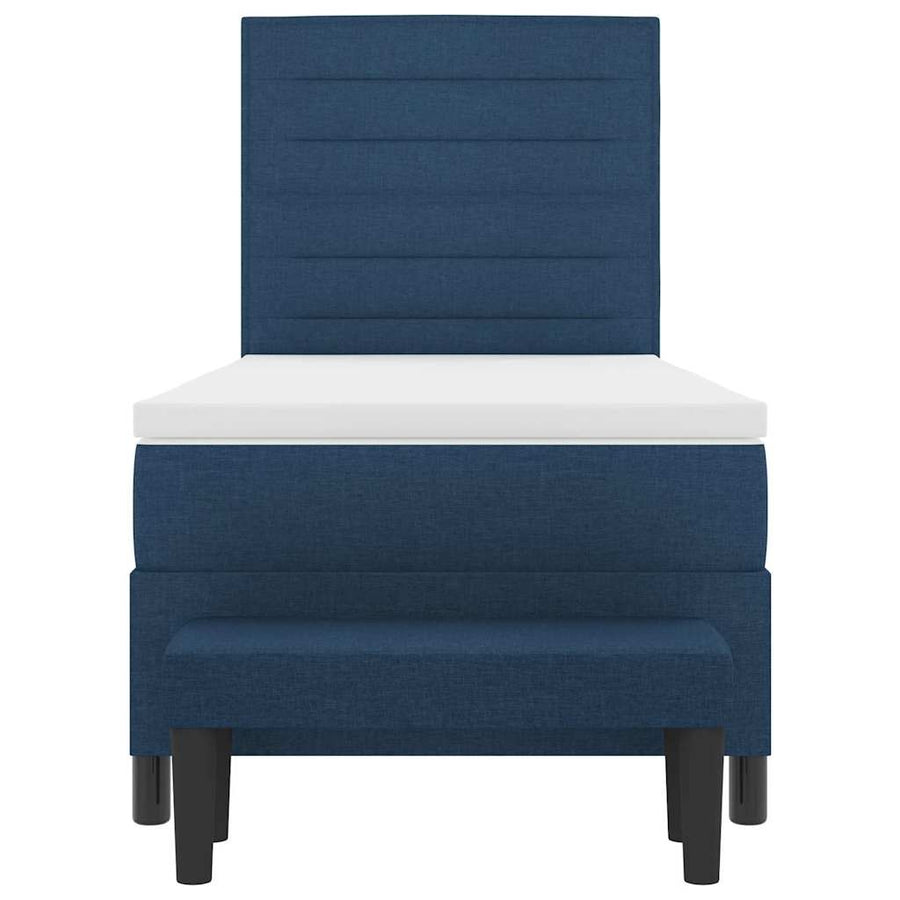 Boxspringbed met hoofdeinde Blauw 100 x 200 cm Stof