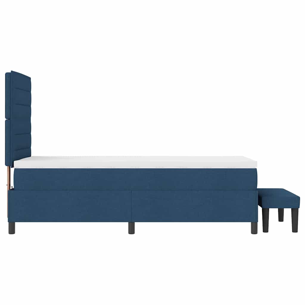 Boxspringbed met hoofdeinde Blauw 100 x 200 cm Stof