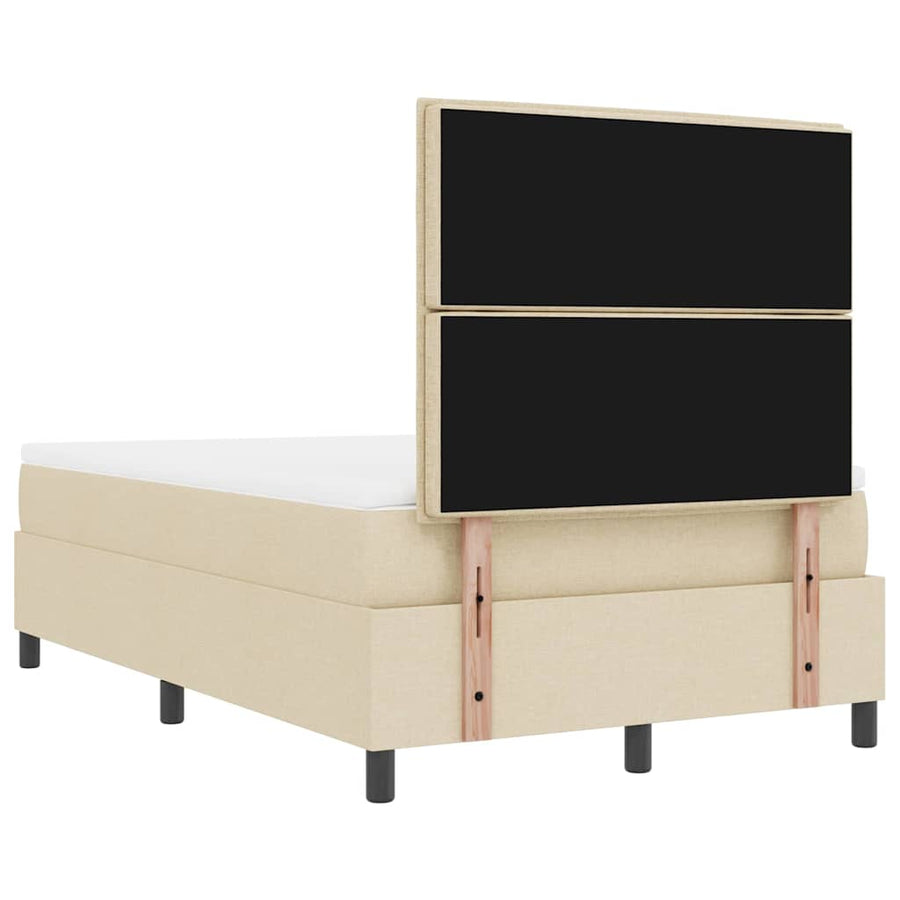 Boxspring bed met matras met hoofdeinde Crème 120 x 190 cm Stof