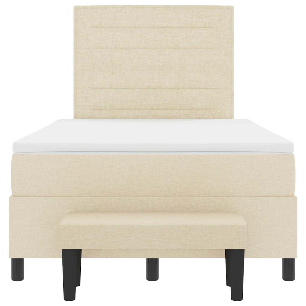Boxspring bed met matras met hoofdeinde Crème 120 x 190 cm Stof