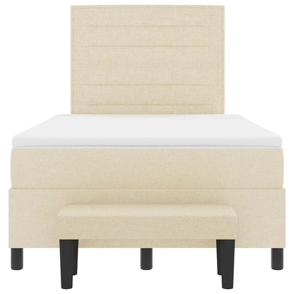 Boxspring bed met matras met hoofdeinde Crème 120 x 190 cm Stof