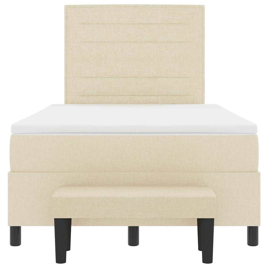 Boxspring bed met matras met hoofdeinde Crème 120 x 190 cm Stof