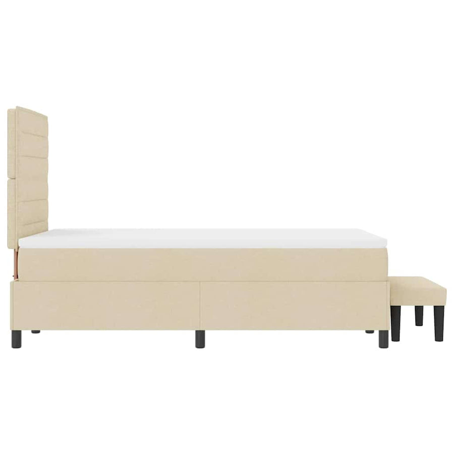 Boxspring bed met matras met hoofdeinde Crème 120 x 190 cm Stof