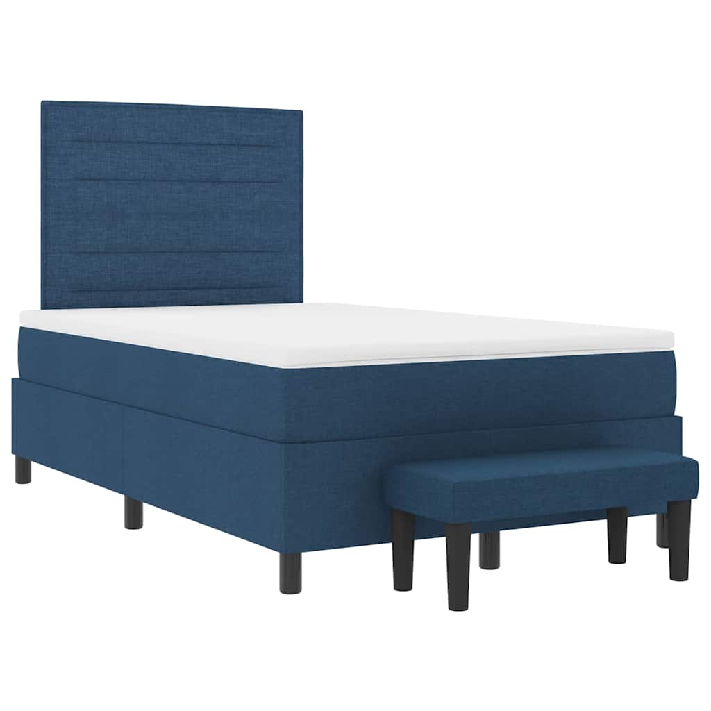 Boxspringbed met hoofdeinde Blauw 120 x 200 cm Stof