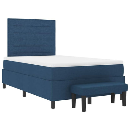 Boxspringbed met hoofdeinde Blauw 120 x 200 cm Stof