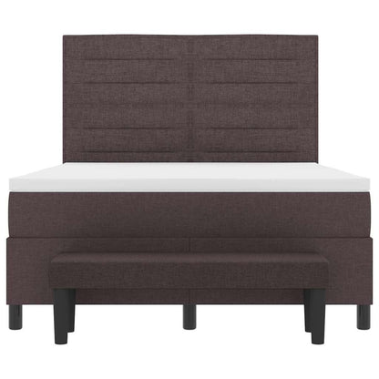 Boxspringbed met kussen Donkerbruin 140 x 190 cm Stof
