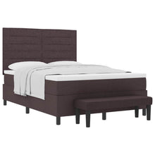 Boxspringbed met hoofdeinde Donkerbruin 140 x 200 cm Stof