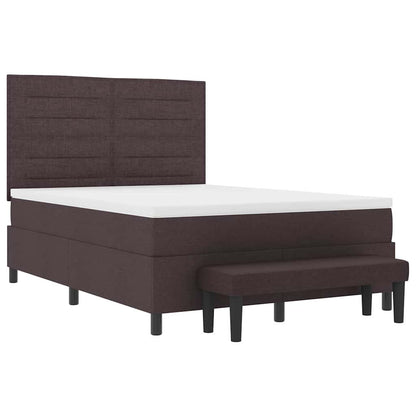Boxspringbed met hoofdeinde Donkerbruin 140 x 200 cm Stof