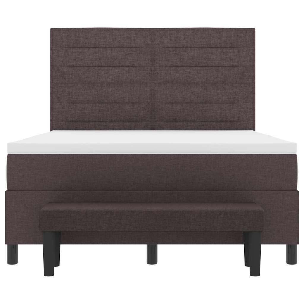 Boxspringbed met hoofdeinde Donkerbruin 160 x 200 cm Stof