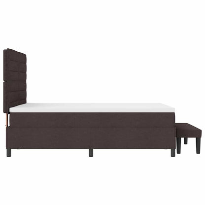 Boxspringbed met hoofdeinde Donkerbruin 160 x 200 cm Stof